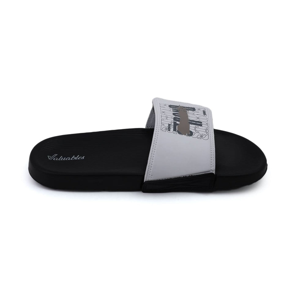 Valuable Open-toe Men's Slider - Black & White, Men's Slippers, Chase Value, Chase Value