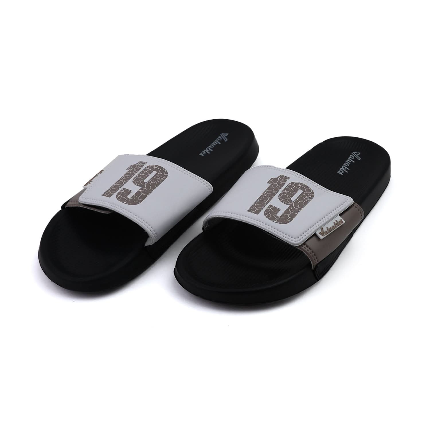 Valuable Open-toe Men's Slider - Black & White, Men's Slippers, Chase Value, Chase Value