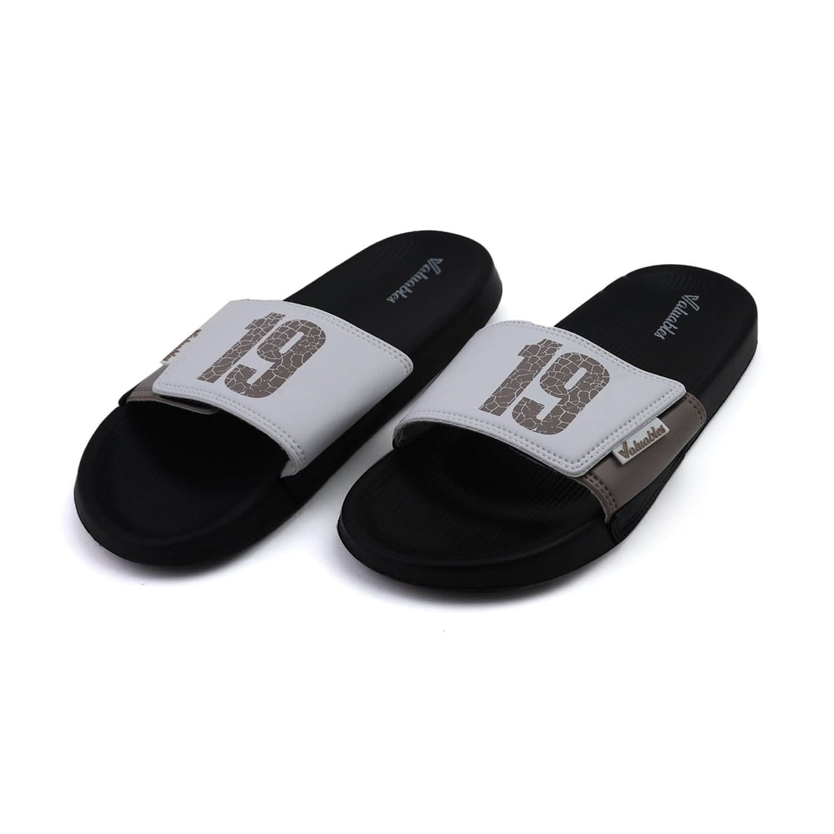 Valuable Open-toe Men's Slider - Black & White, Men's Slippers, Chase Value, Chase Value