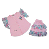 Girls Half Sleeves Skirt Suit - Pink, Girls Suits, Chase Value, Chase Value