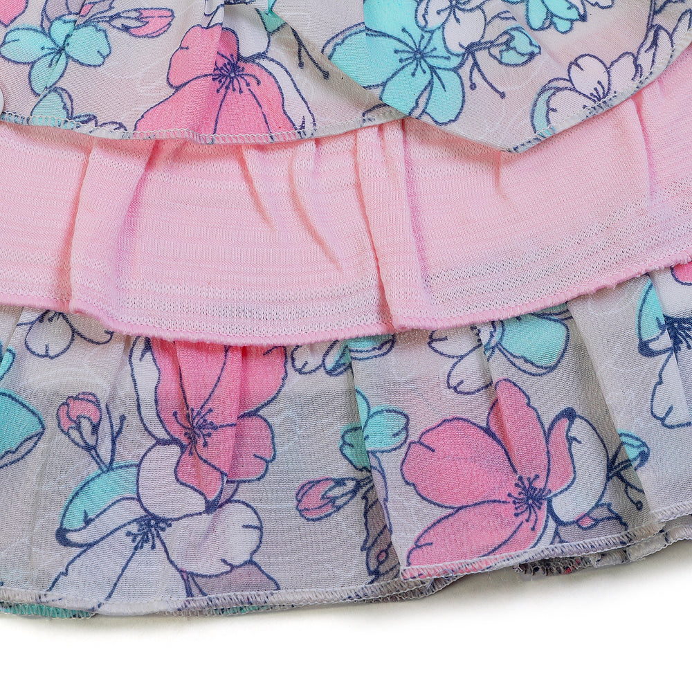 Girls Half Sleeves Skirt Suit - Pink, Girls Suits, Chase Value, Chase Value