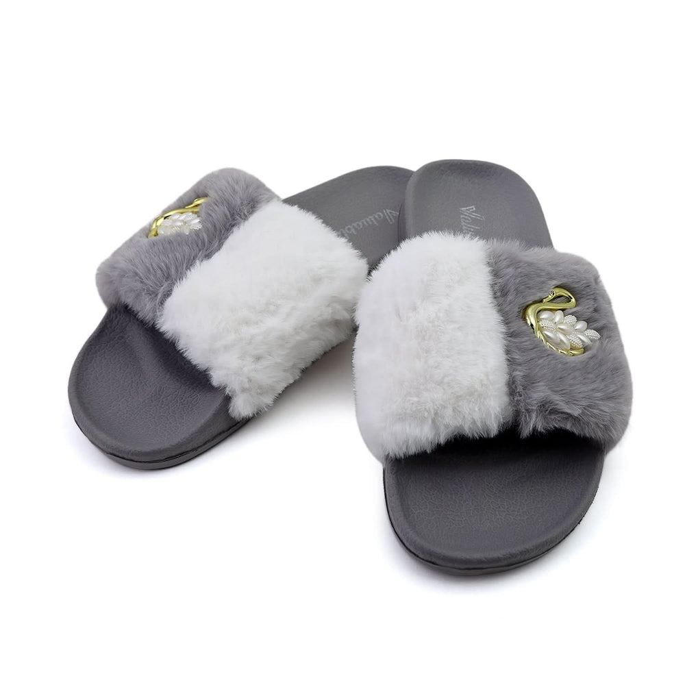 Valuable Women's Open-toe Slider - Grey, Women Slippers, Chase Value, Chase Value