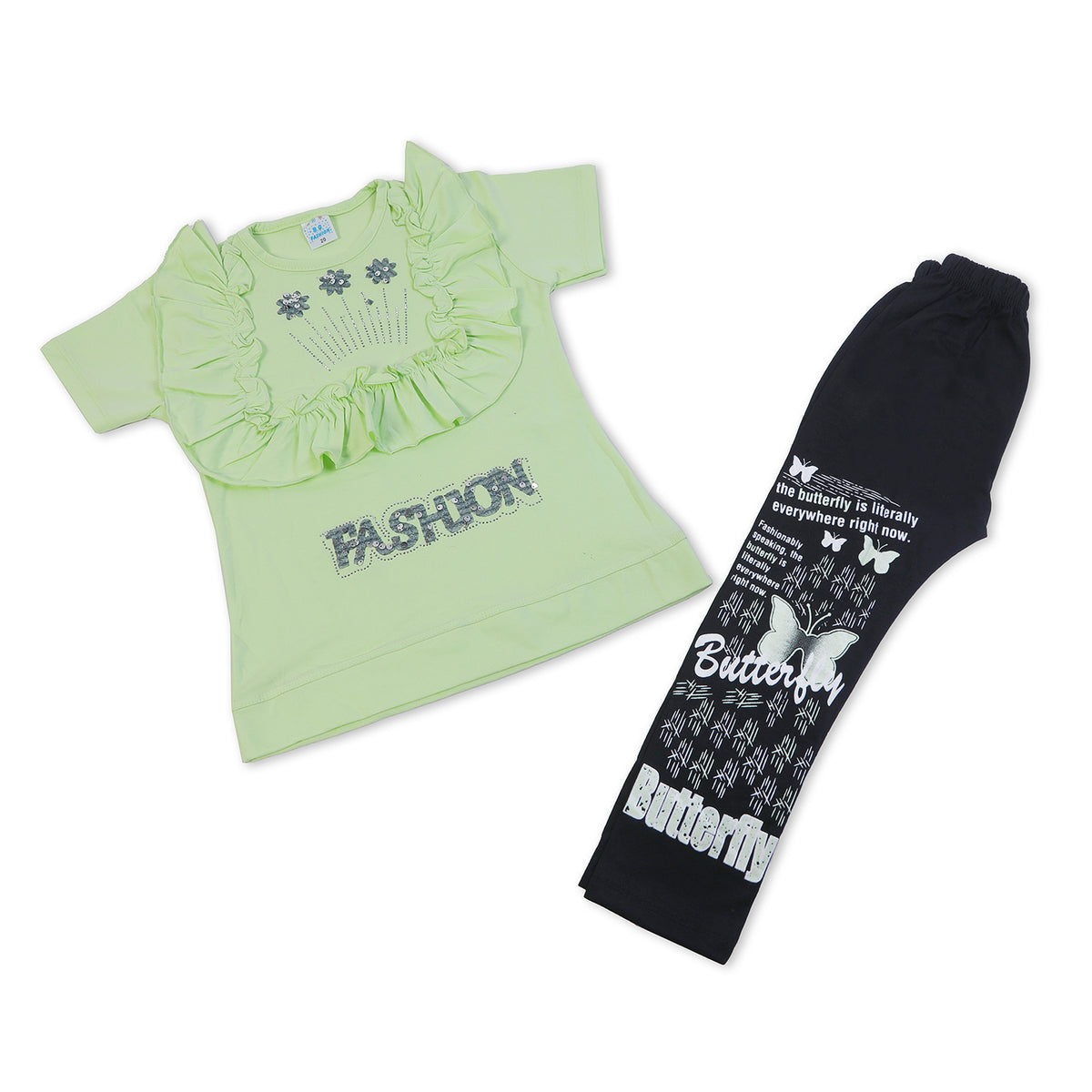 Girls Tight Half Sleeves Suit - Light Green, Girls Suits, Chase Value, Chase Value