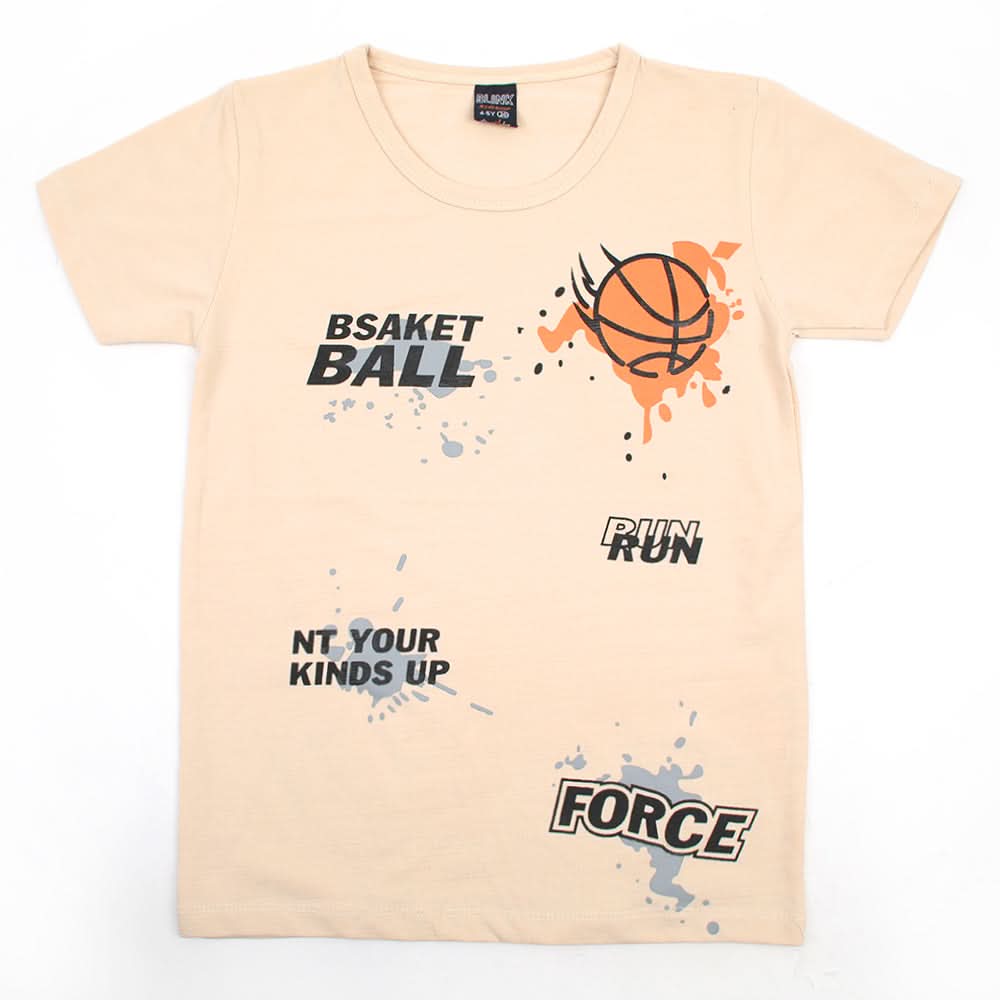 Boys Half Sleeves T-Shirt - Fawn, Boys T-Shirts, Chase Value, Chase Value
