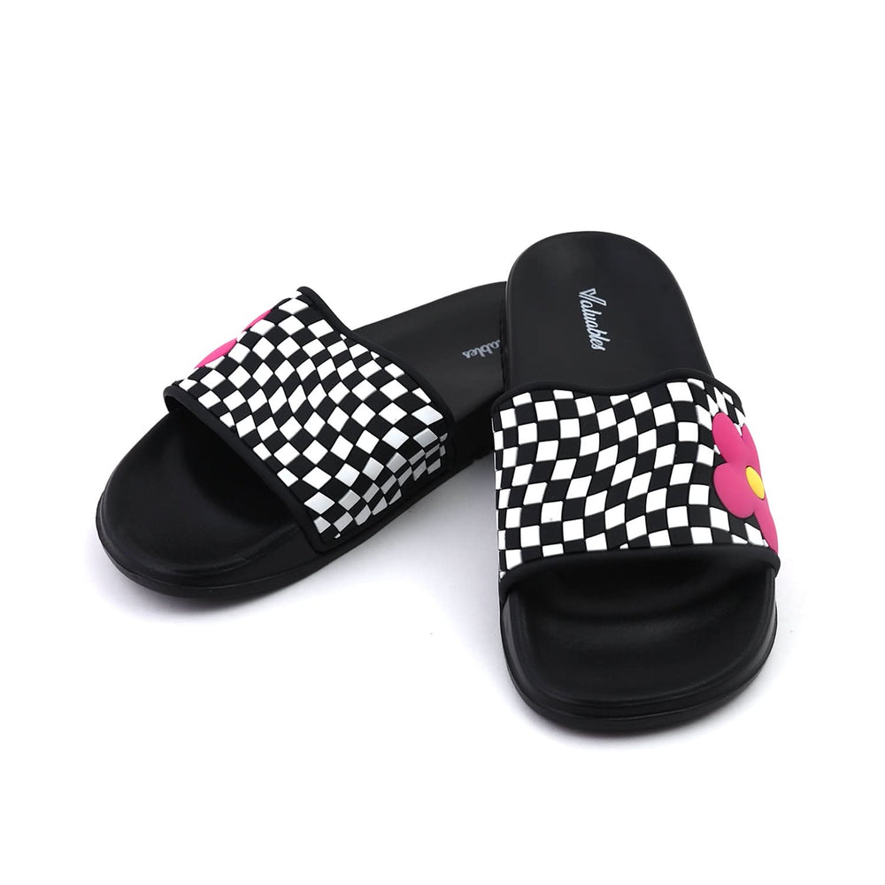 Valuable Women's Open-toe Slider - Black, Women Slippers, Chase Value, Chase Value