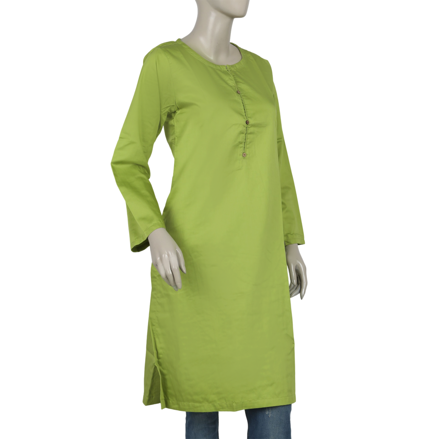 Women's Plain Kurti - Light Green, Women Ready Kurtis, Chase Value, Chase Value