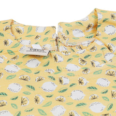 Girls Tight Half Sleeves Suit - Yellow