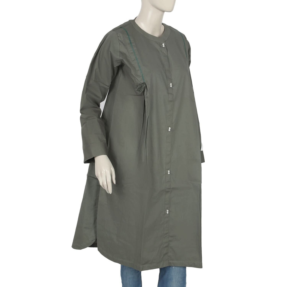 Women's Dyed fancy Kurti - Olive, Women Ready Kurtis, Chase Value, Chase Value