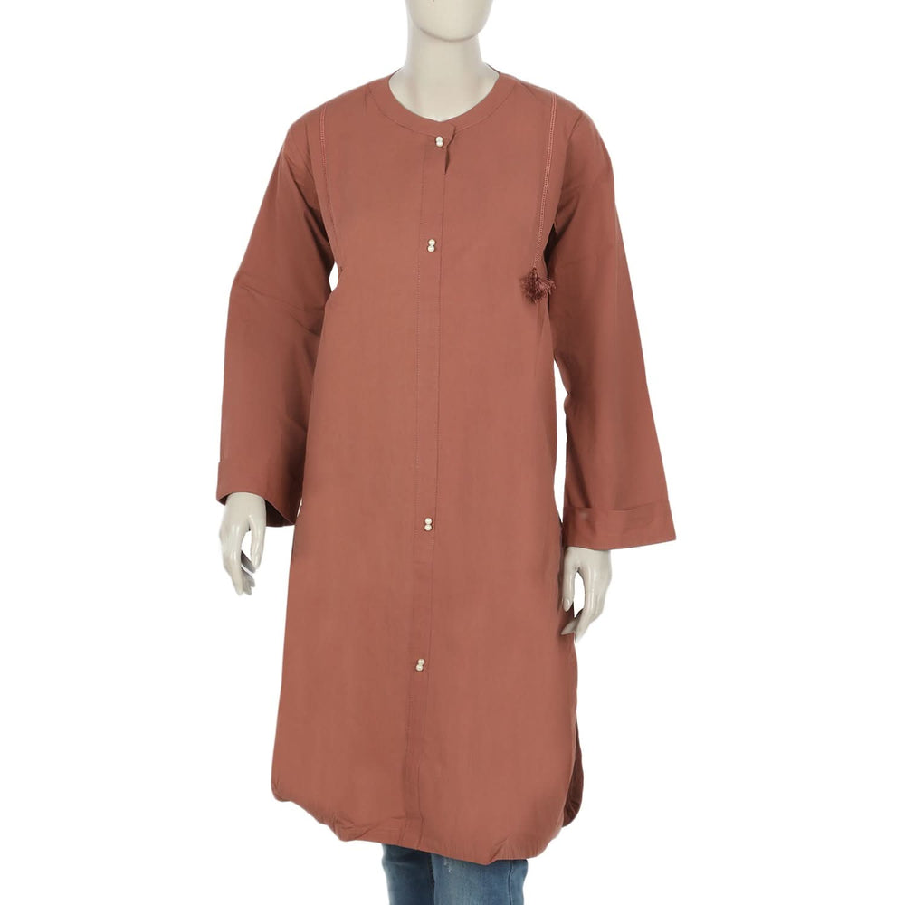 Women's Dyed fancy Kurti - Rust, Women Ready Kurtis, Chase Value, Chase Value