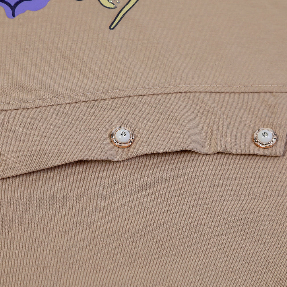 Girls Tight Half Sleeves Suit - Brown, Girls Suits, Chase Value, Chase Value