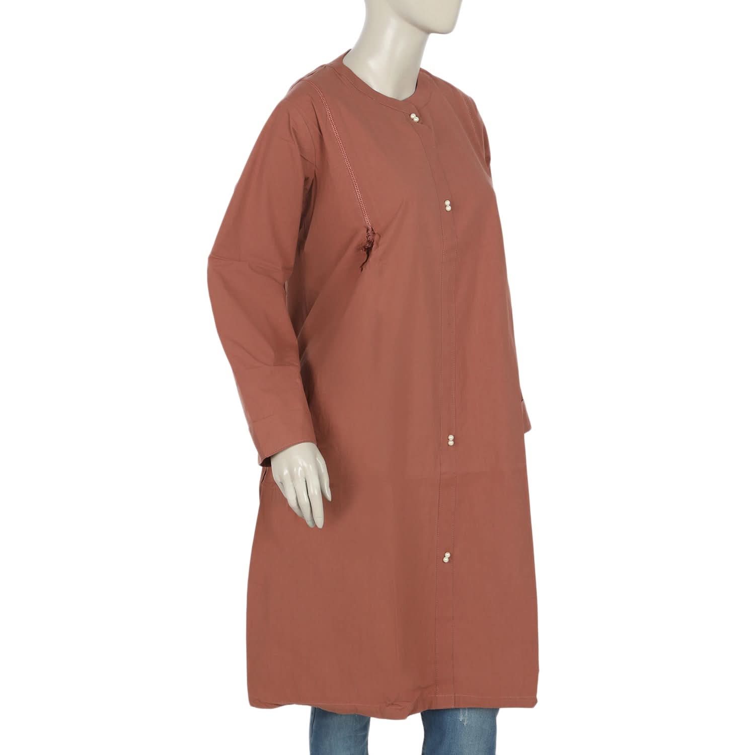 Women's Dyed fancy Kurti - Rust, Women Ready Kurtis, Chase Value, Chase Value