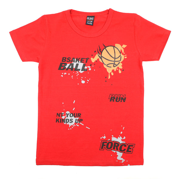 Boys Half Sleeves T-Shirt - Red