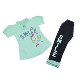 Girls Tight Half Sleeves Suit - Green, Girls Suits, Chase Value, Chase Value
