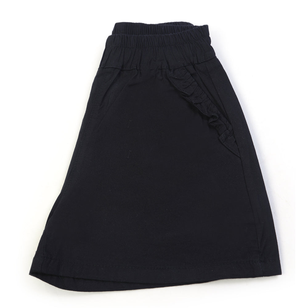 Girls Cotton Shorts - Black, Girls Shorts Skirts, Chase Value, Chase Value