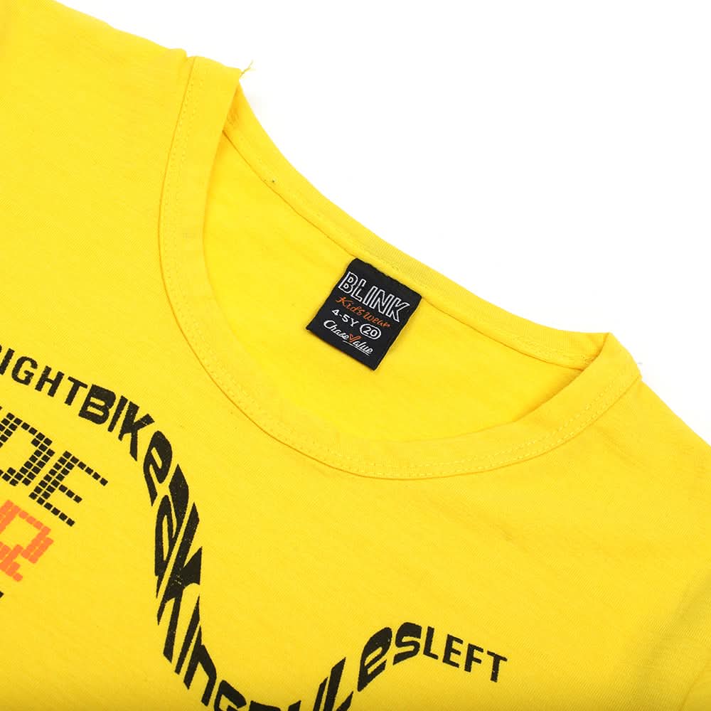 Boys Half Sleeves T-Shirt - Yellow, Boys T-Shirts, Chase Value, Chase Value