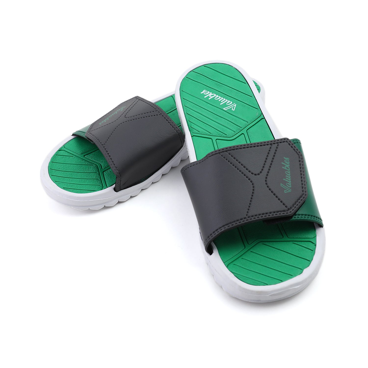 Valuable Open-toe Men's Slider - Green, Men's Slippers, Chase Value, Chase Value