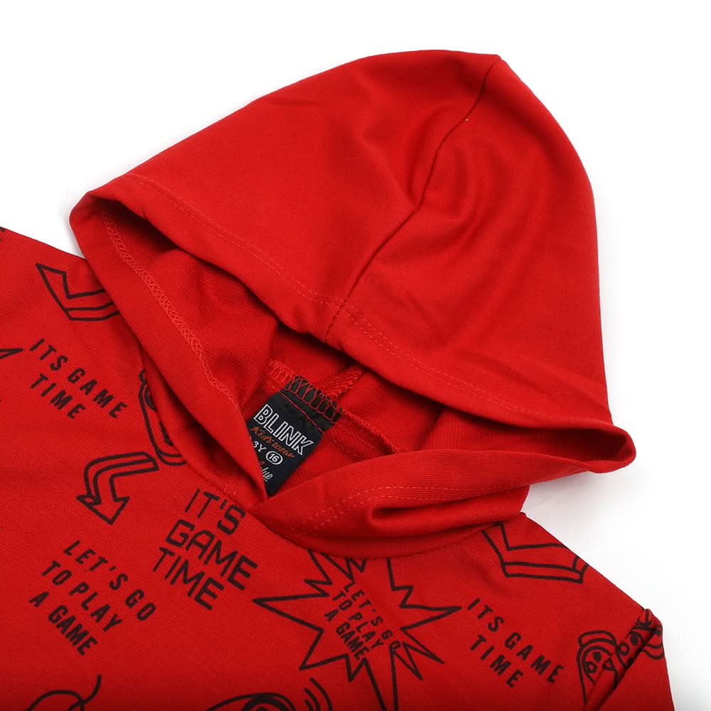 Boys Hoodie T-Shirt - Red, Boys Hoodies & Sweat Shirts, Chase Value, Chase Value