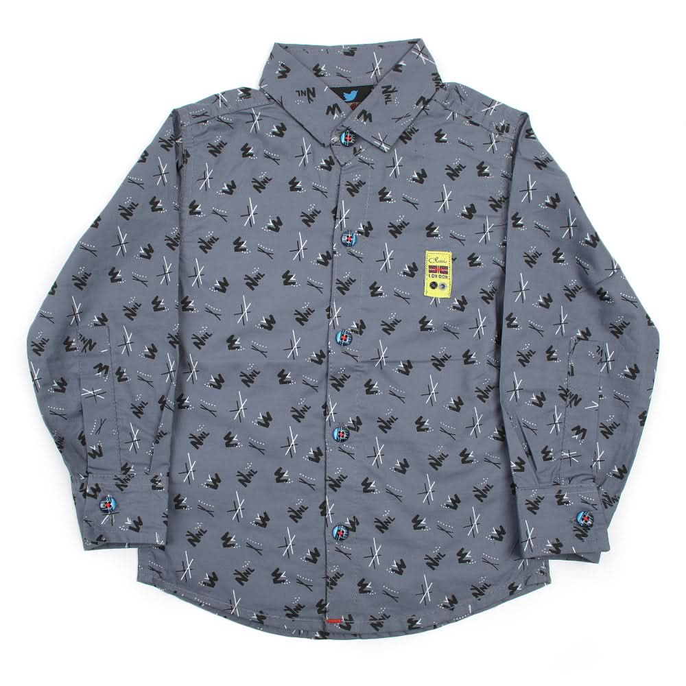 Boys Full Sleeves Shirt - Dark Grey, Boys Shirts, Chase Value, Chase Value