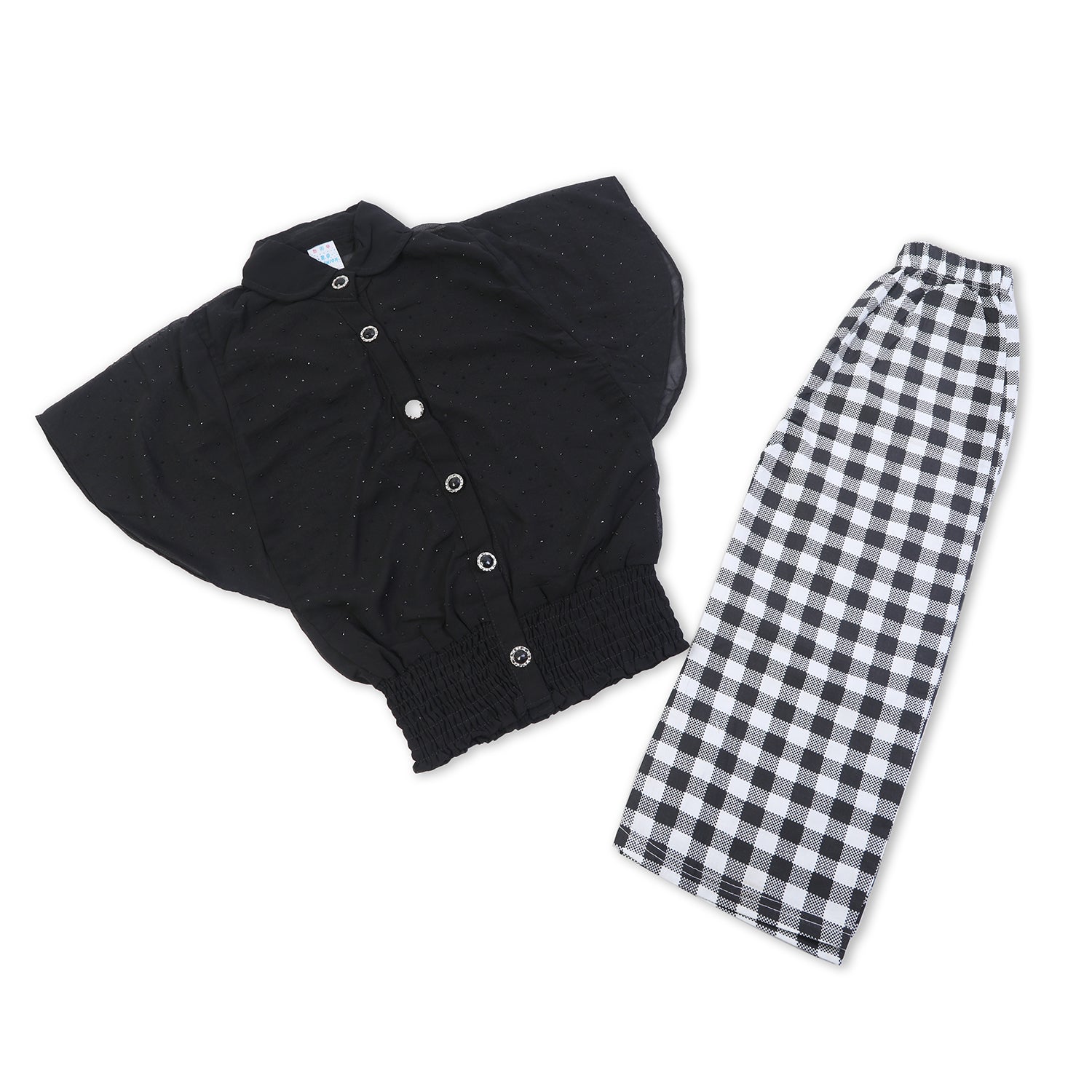 Girls Tight Half Sleeves Suit - Black, Girls Suits, Chase Value, Chase Value