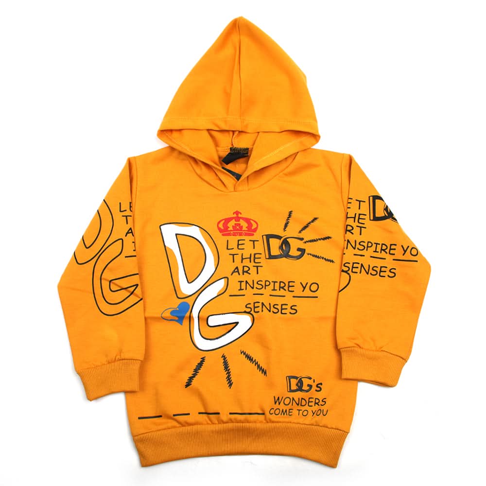 Boys Full Sleeves Hoodie - Mustard, Boys Hoodies & Sweat Shirts, Chase Value, Chase Value