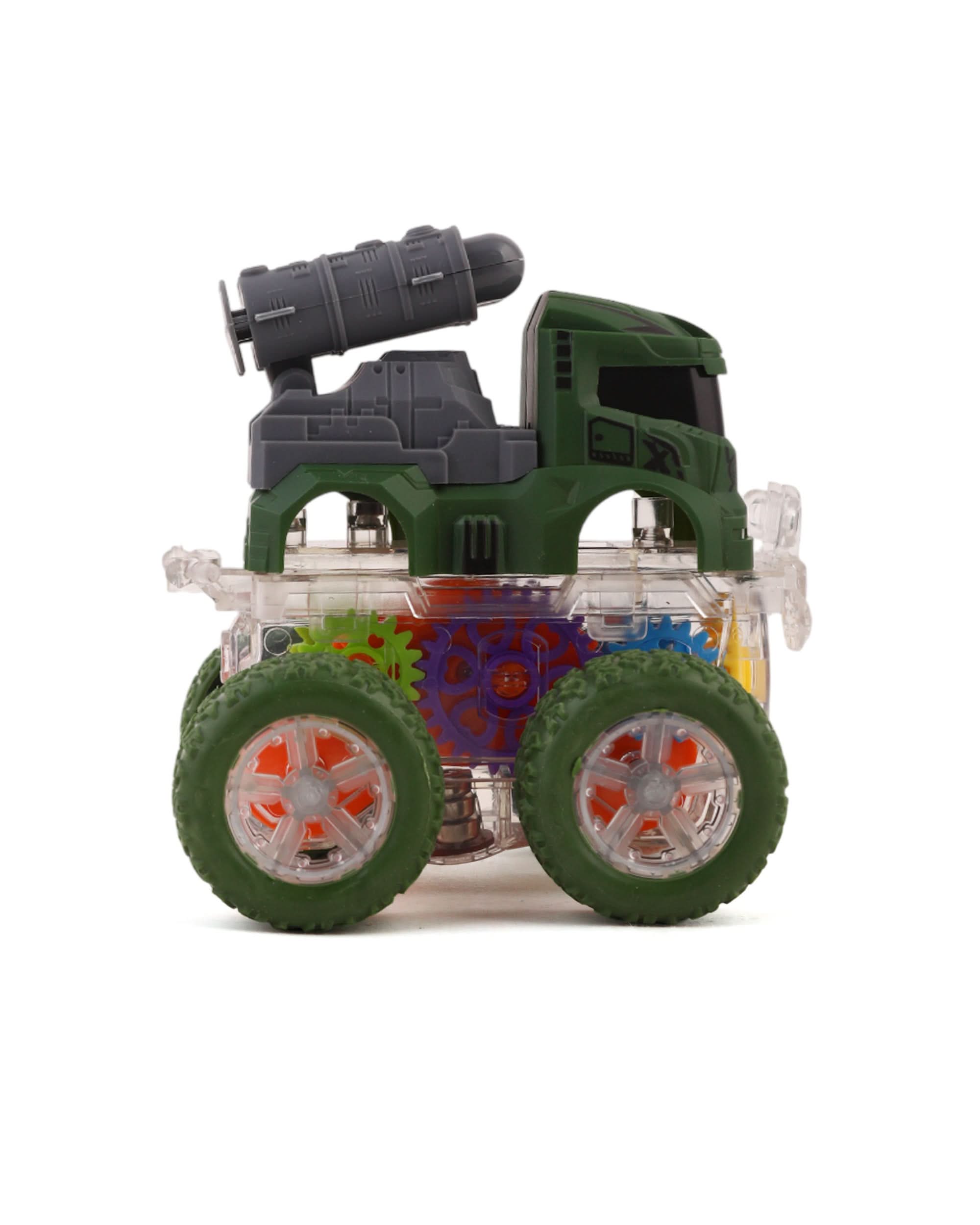 Friction Stunt 4WD Military Vehicle with Light, Die-cast Model Car, Chase Value, Chase Value