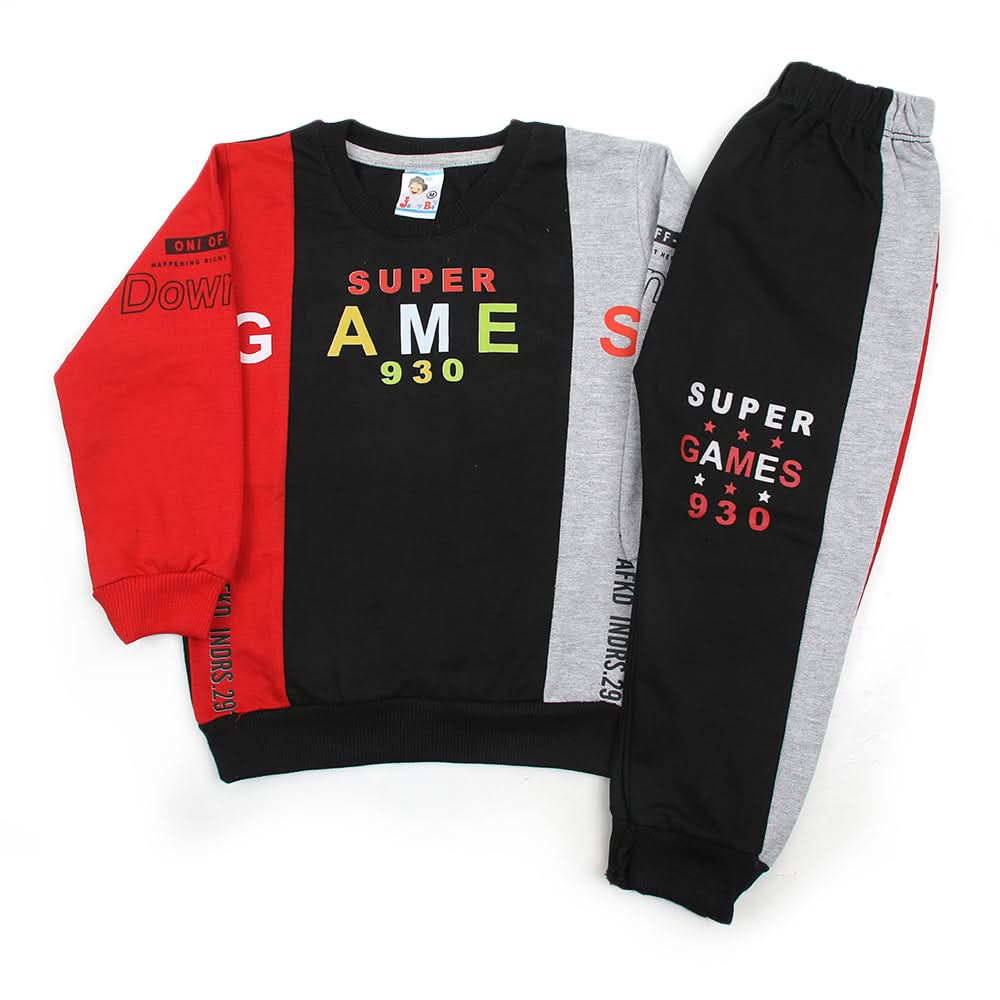 Boys Full Sleeves 2Pcs Suits - Black, Boys Sets & Suits, Chase Value, Chase Value