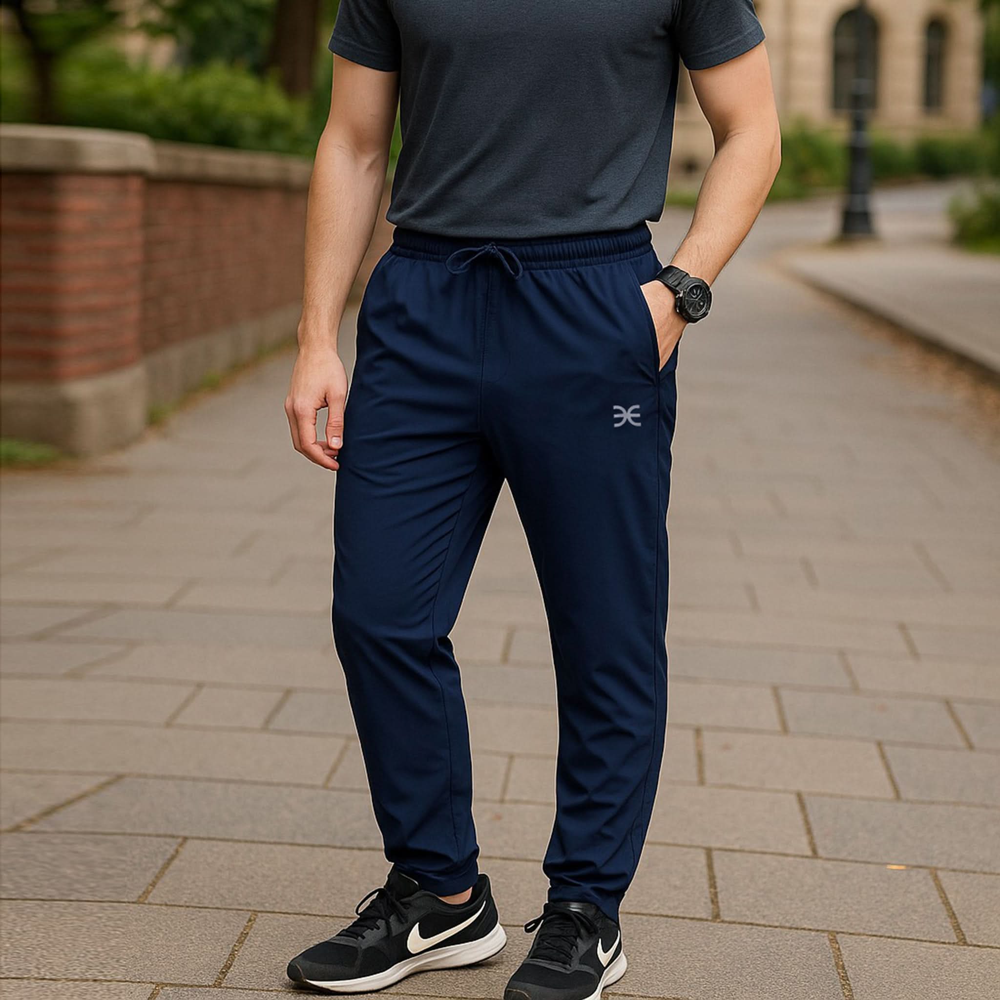 Eminent Men's Nylon Lycra Trouser - Navy Blue, Men's Lowers & Sweatpants, Eminent, Chase Value
