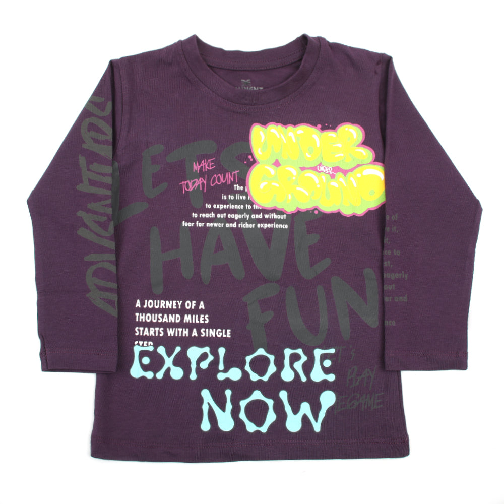 Eminent Boys Full Sleeves T-Shirt - Purple, Boys T-Shirts, Eminent, Chase Value