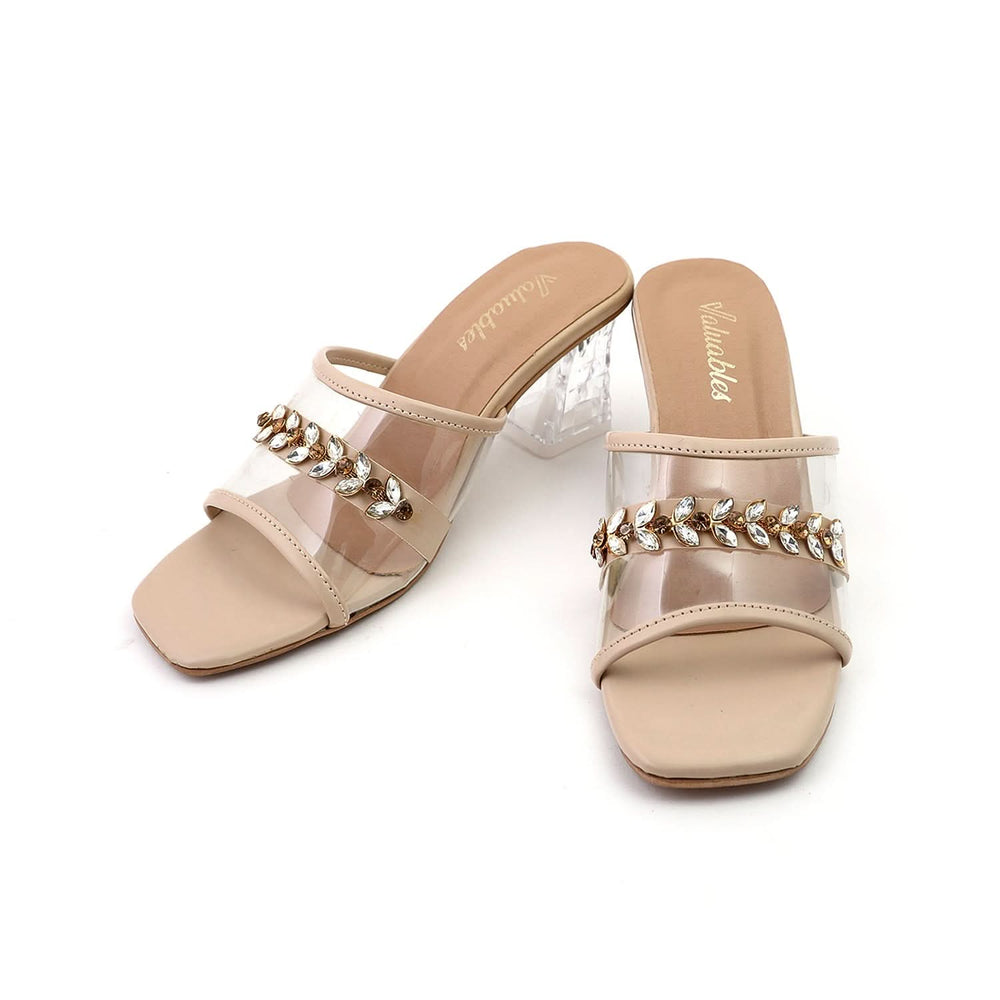 Valuable Women's Heels Slipper - Fawn, Women Slippers, Chase Value, Chase Value