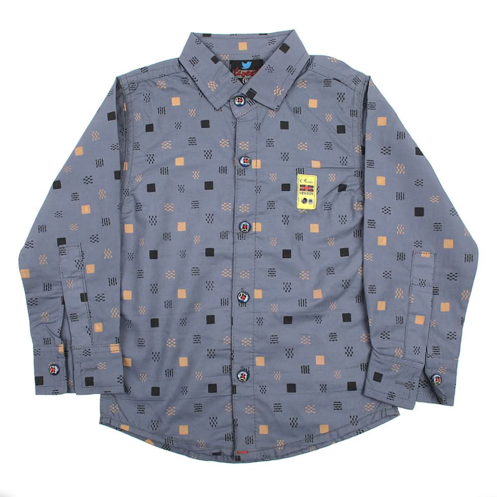 Boys Full Sleeves Shirt - Dark Grey, Boys Shirts, Chase Value, Chase Value