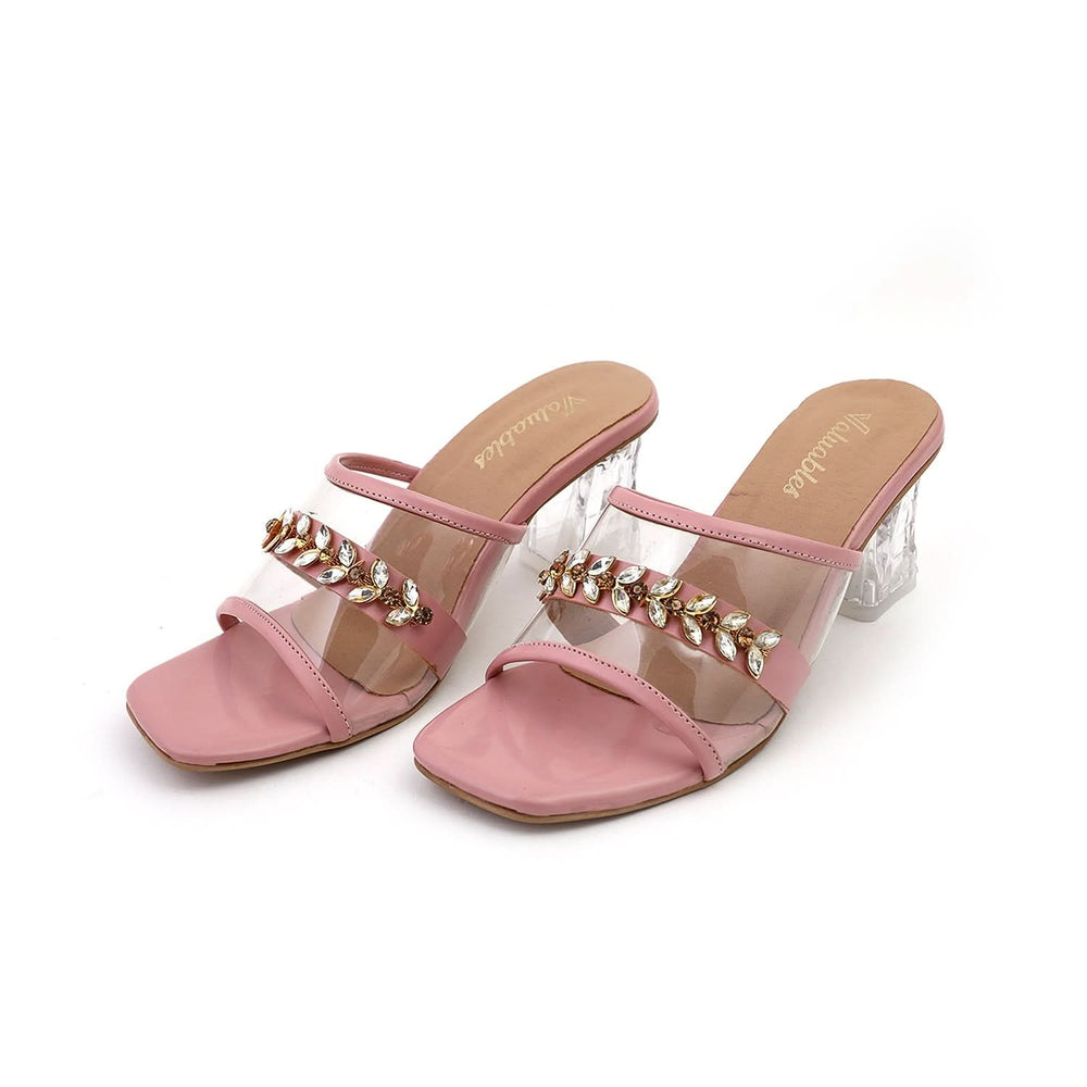 Valuable Women's Heels Slipper - Peach, Women Slippers, Chase Value, Chase Value