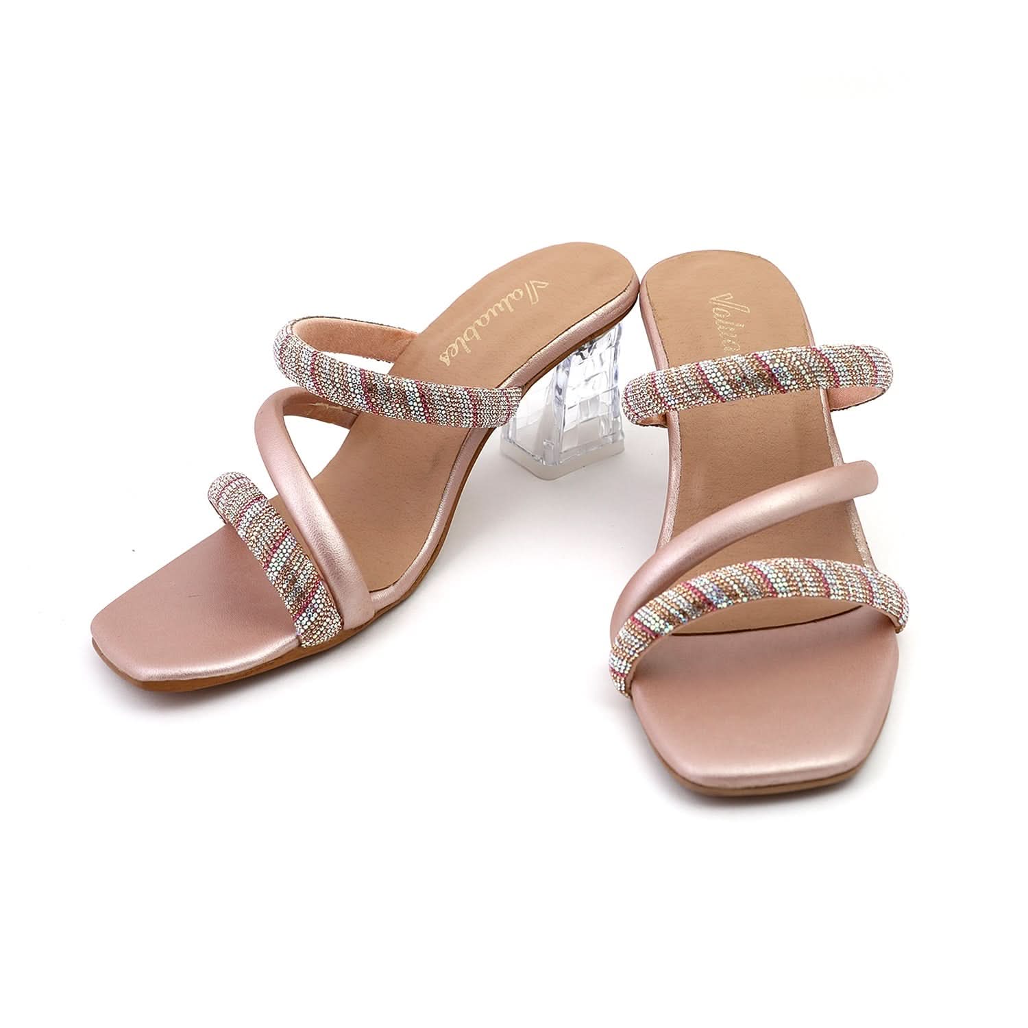 Valuable Women's Heels Slipper - Peach, Women Slippers, Chase Value, Chase Value
