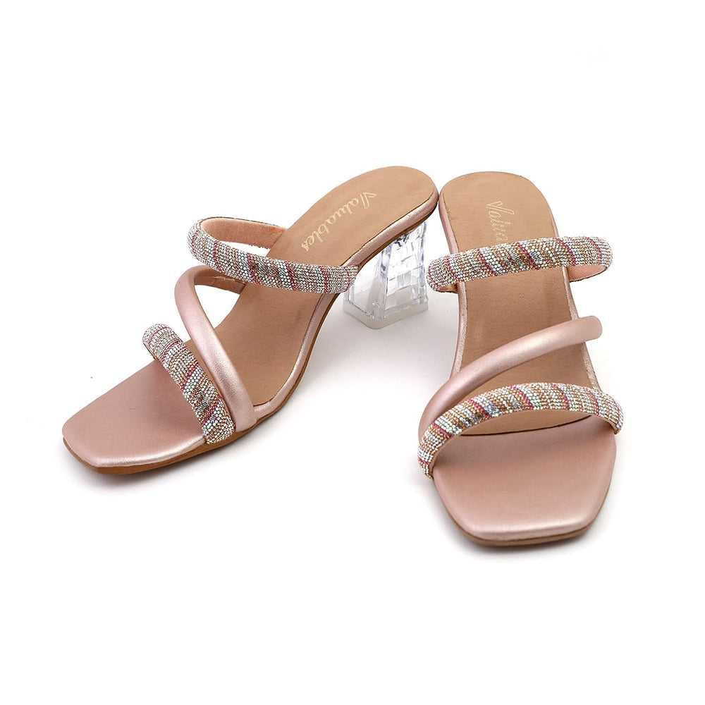 Valuable Women's Heels Slipper - Peach, Women Slippers, Chase Value, Chase Value
