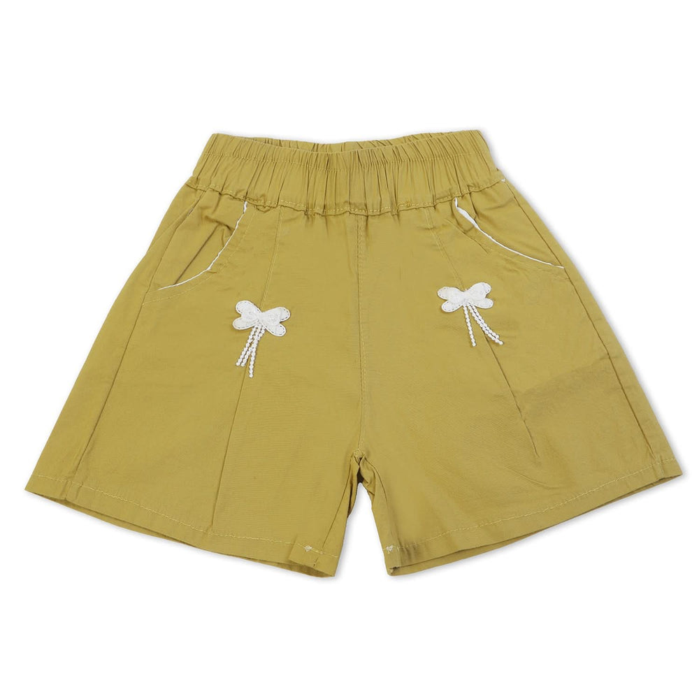 Girls Cotton Shorts - Mehandi, Girls Shorts Skirts, Chase Value, Chase Value
