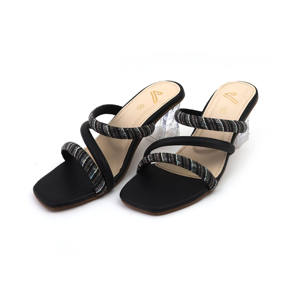 Valuable Women's Heels Slipper - Black, Women Slippers, Chase Value, Chase Value