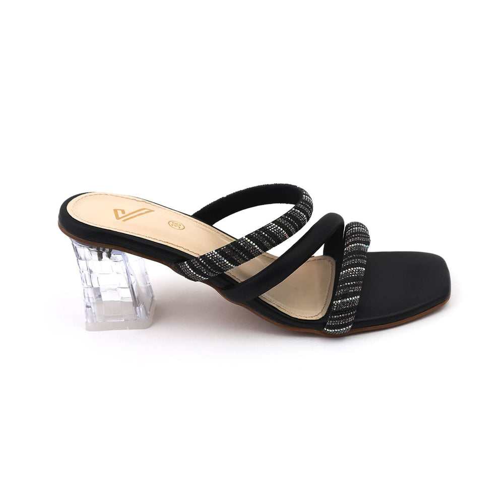 Valuable Women's Heels Slipper - Black, Women Slippers, Chase Value, Chase Value