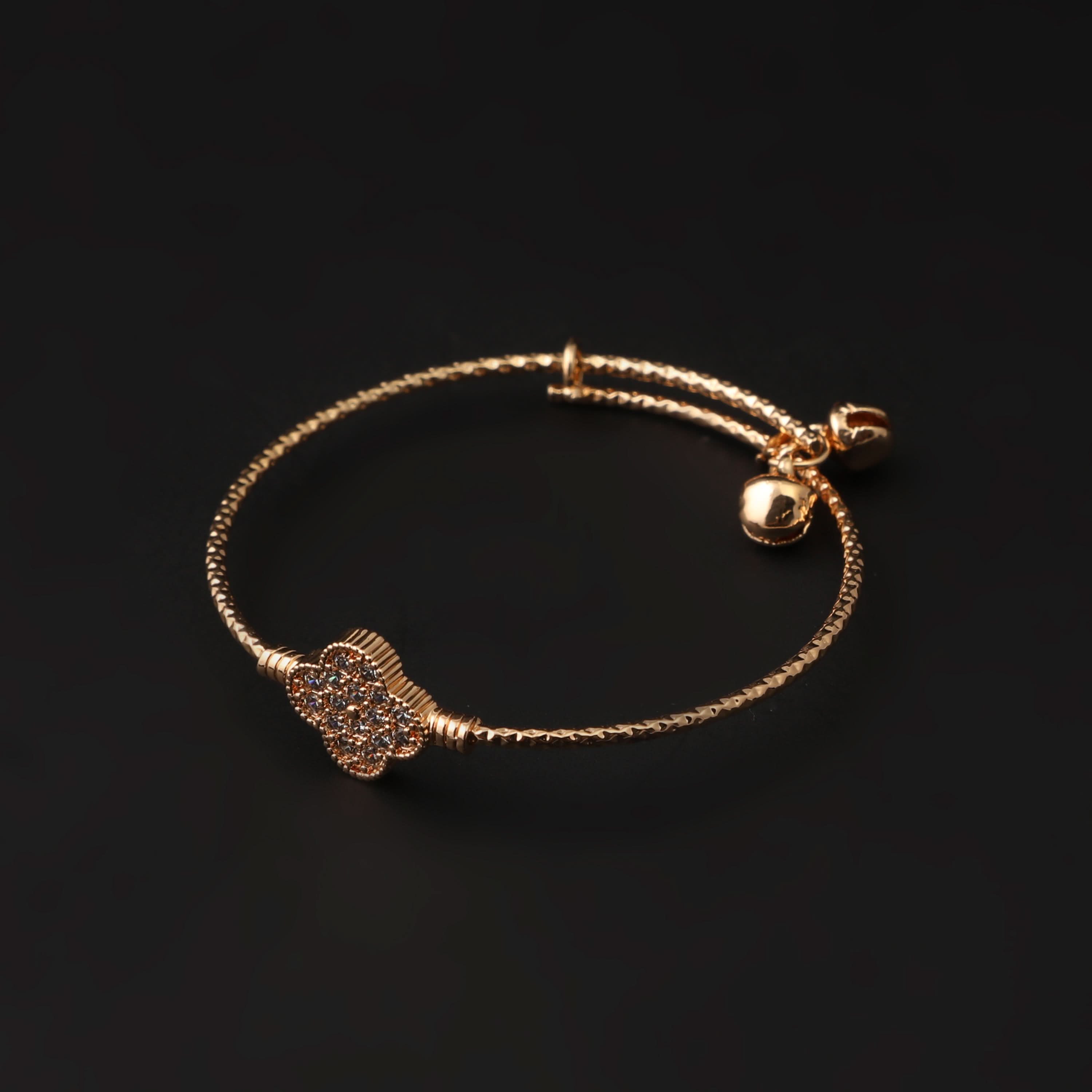 Girls Fancy Steel Kara - Golden, Girls Bangles & Bracelet, Chase Value, Chase Value