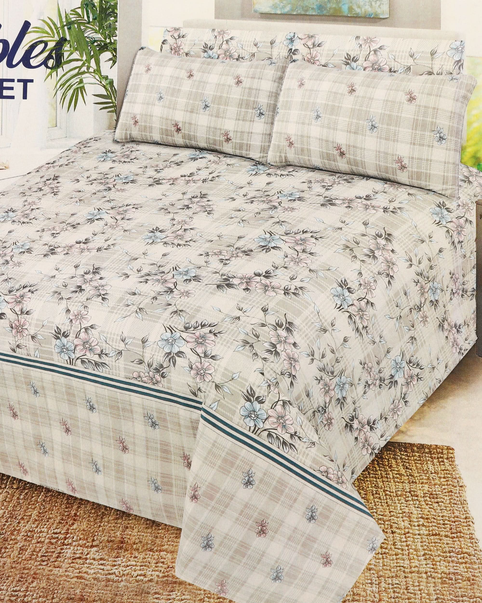 Valuables 5pcs Bedsheet Set 90x98, King Size Bed Sheet, Valuables, Chase Value