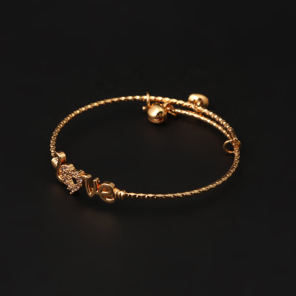 Girls Fancy Steel Kara - Golden, Girls Bangles & Bracelet, Chase Value, Chase Value