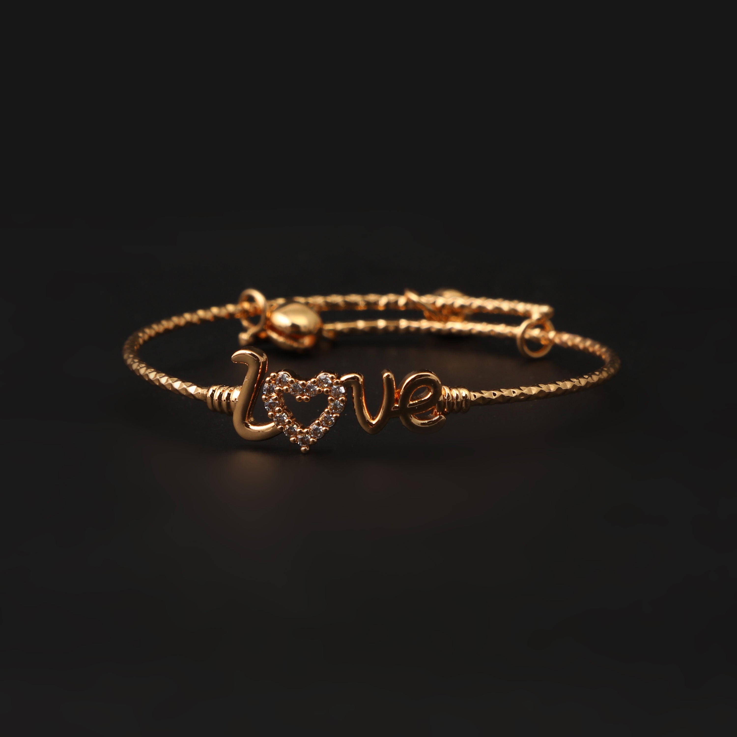 Girls Fancy Steel Kara - Golden, Girls Bangles & Bracelet, Chase Value, Chase Value