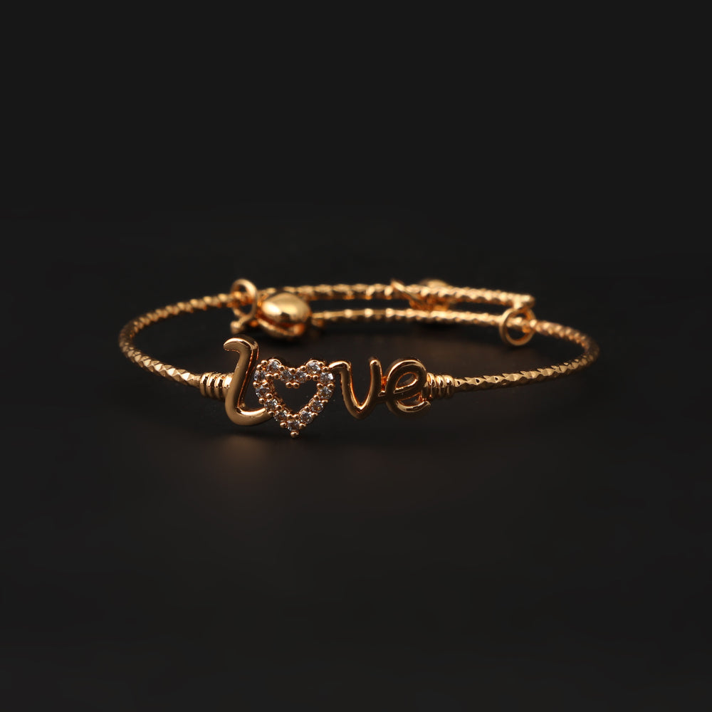 Girls Fancy Steel Kara - Golden, Girls Bangles & Bracelet, Chase Value, Chase Value