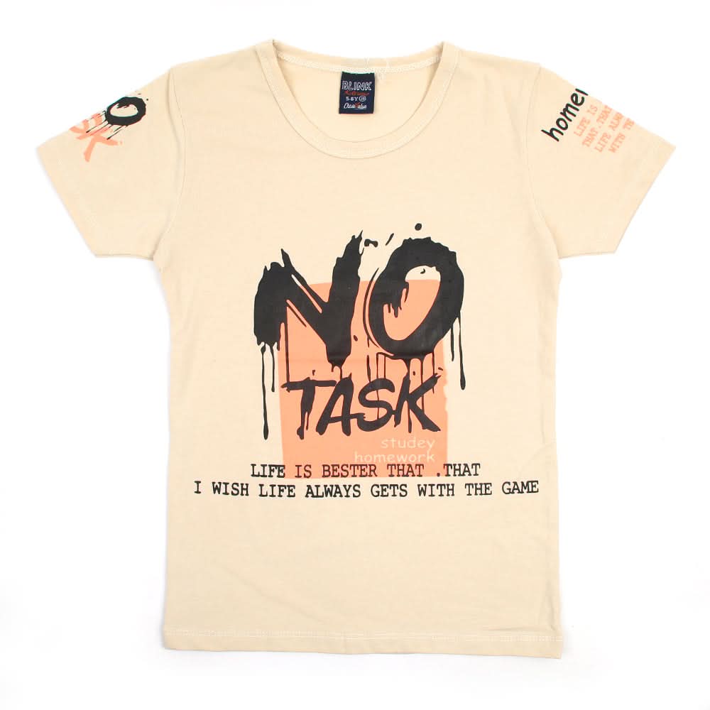 Boys Half Sleeves T-Shirt - Fawn, Boys T-Shirts, Chase Value, Chase Value