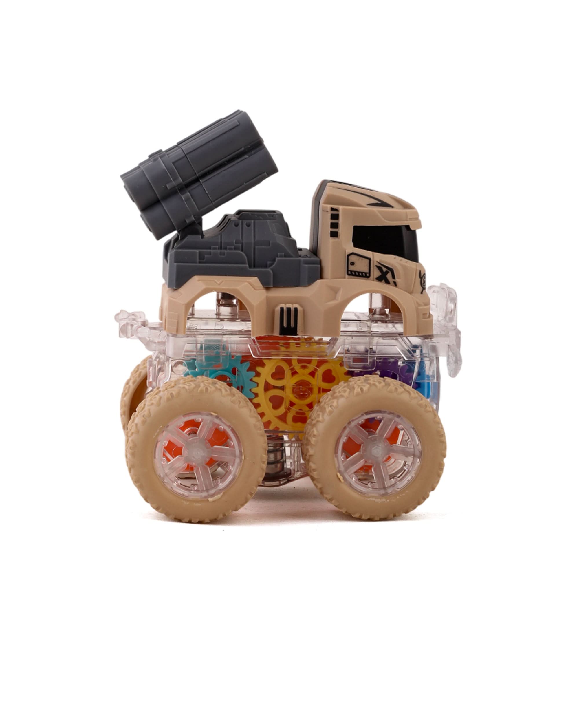 Friction Stunt 4WD Military Vehicle with Light, Die-cast Model Car, Chase Value, Chase Value