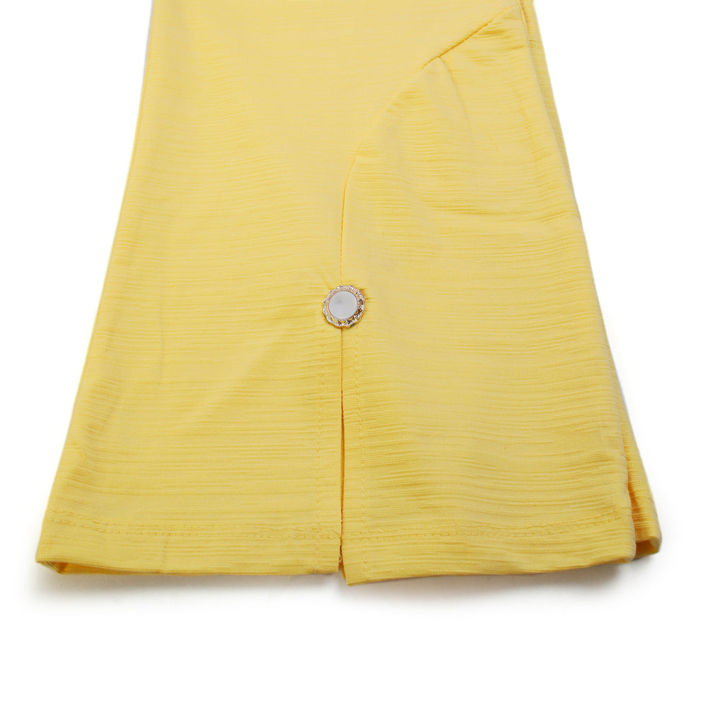 Girls Tight Half Sleeves Suit - Yellow, Girls Suits, Chase Value, Chase Value