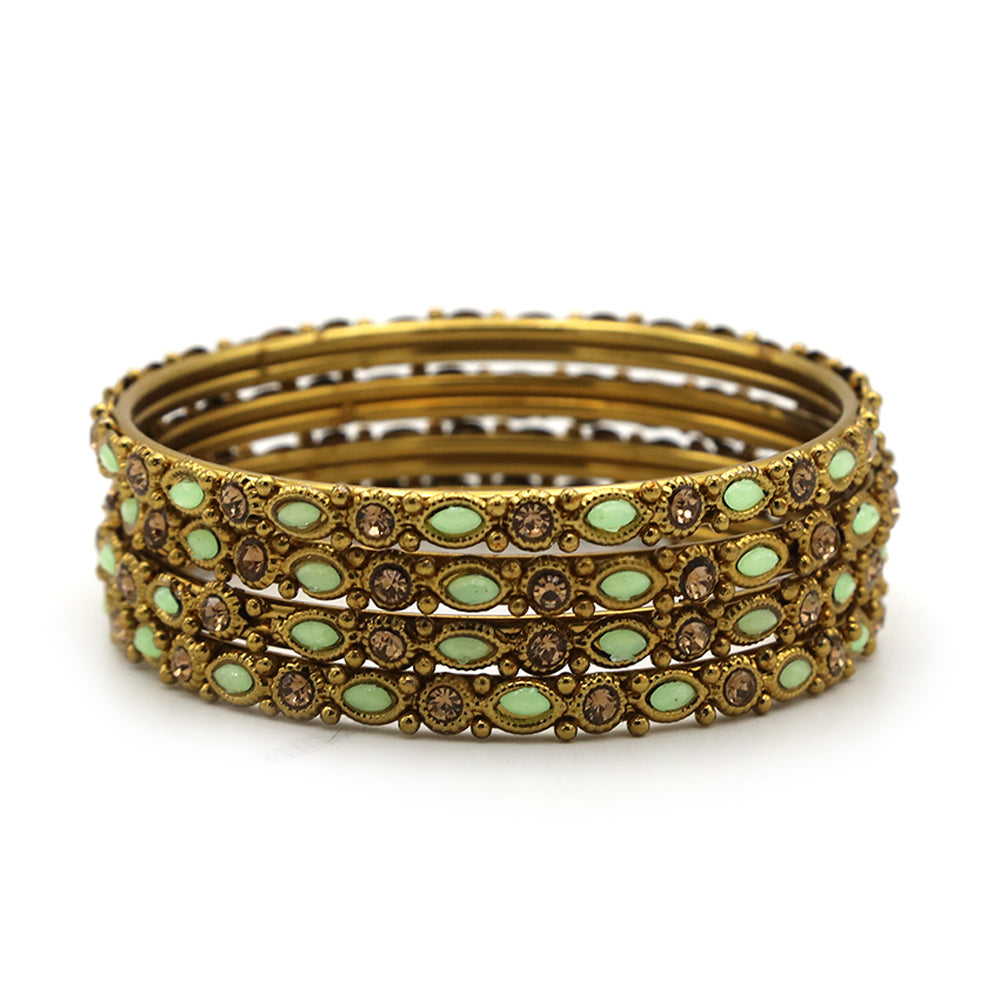 Gold Bangles Designs For Women's - Sea Green, Women Bangles & Bracelets, Chase Value, Chase Value