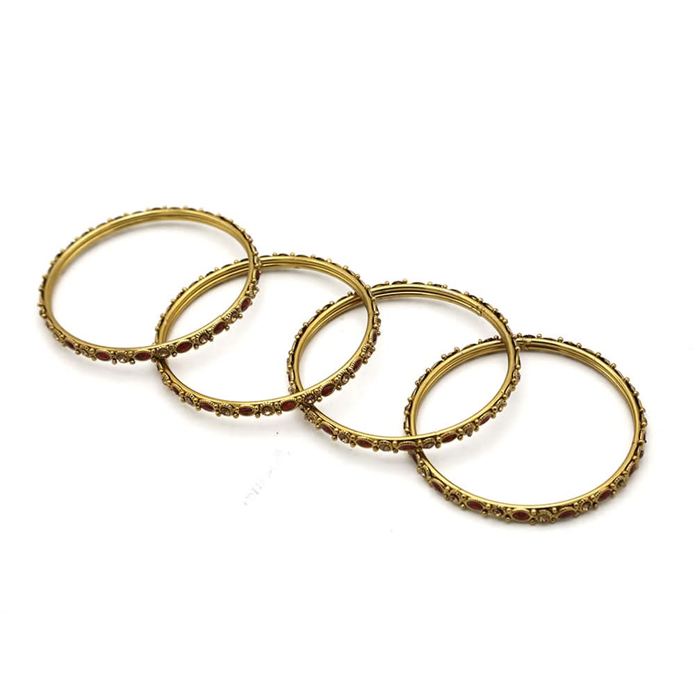 Gold Bangles Designs For Women's - Maroon, Women Bangles & Bracelets, Chase Value, Chase Value
