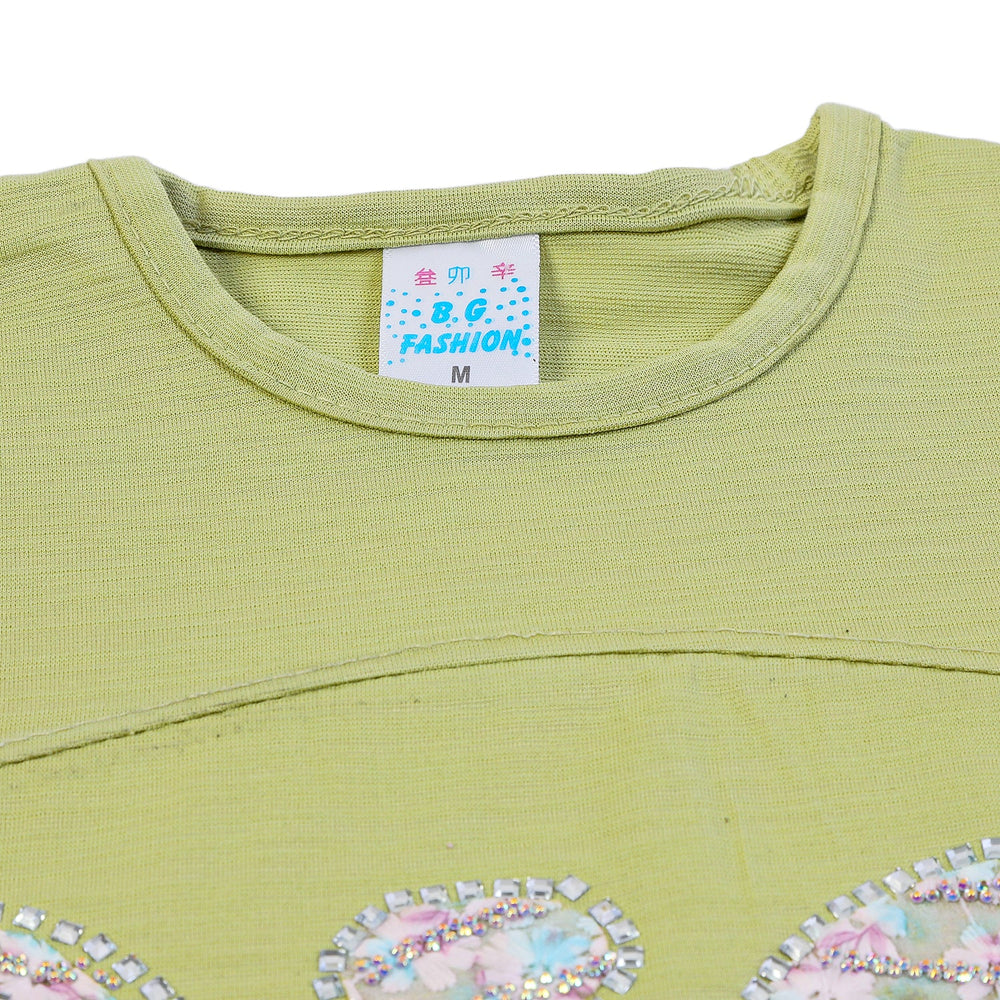 Girls Tight Half Sleeves Suit - Olive Green, Girls Suits, Chase Value, Chase Value