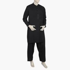 Eminent Men's Kurta Plain Shalwar Suit - Black