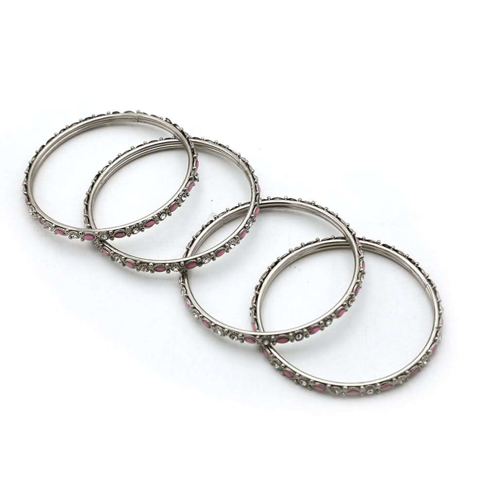 Silver Bangles & Bracelets for Women's - Pink, Women Bangles & Bracelets, Chase Value, Chase Value