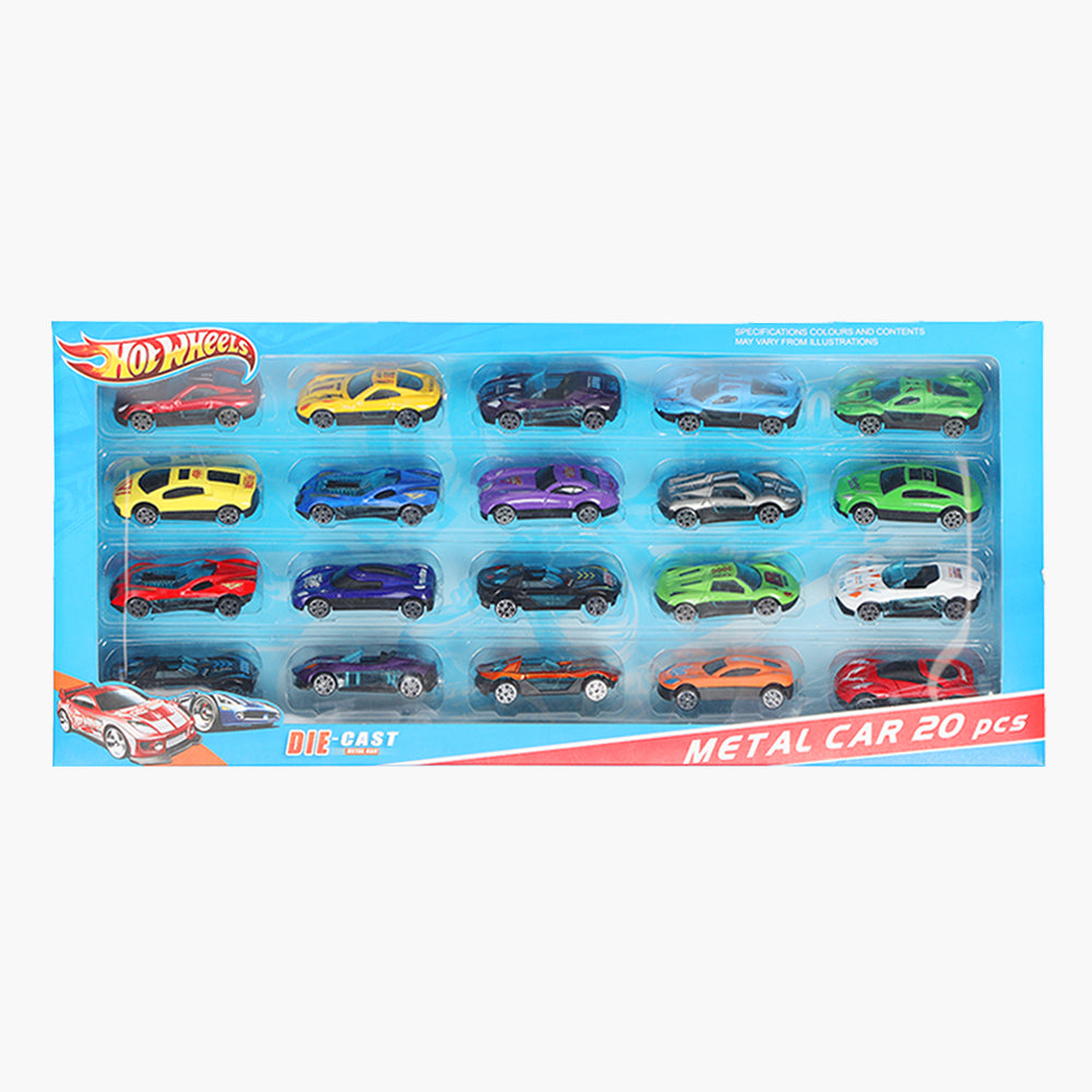 Hot Wheel Die-Cast Car Pack of 20 - Multi Color, Die-cast Model Car, Chase Value, Chase Value